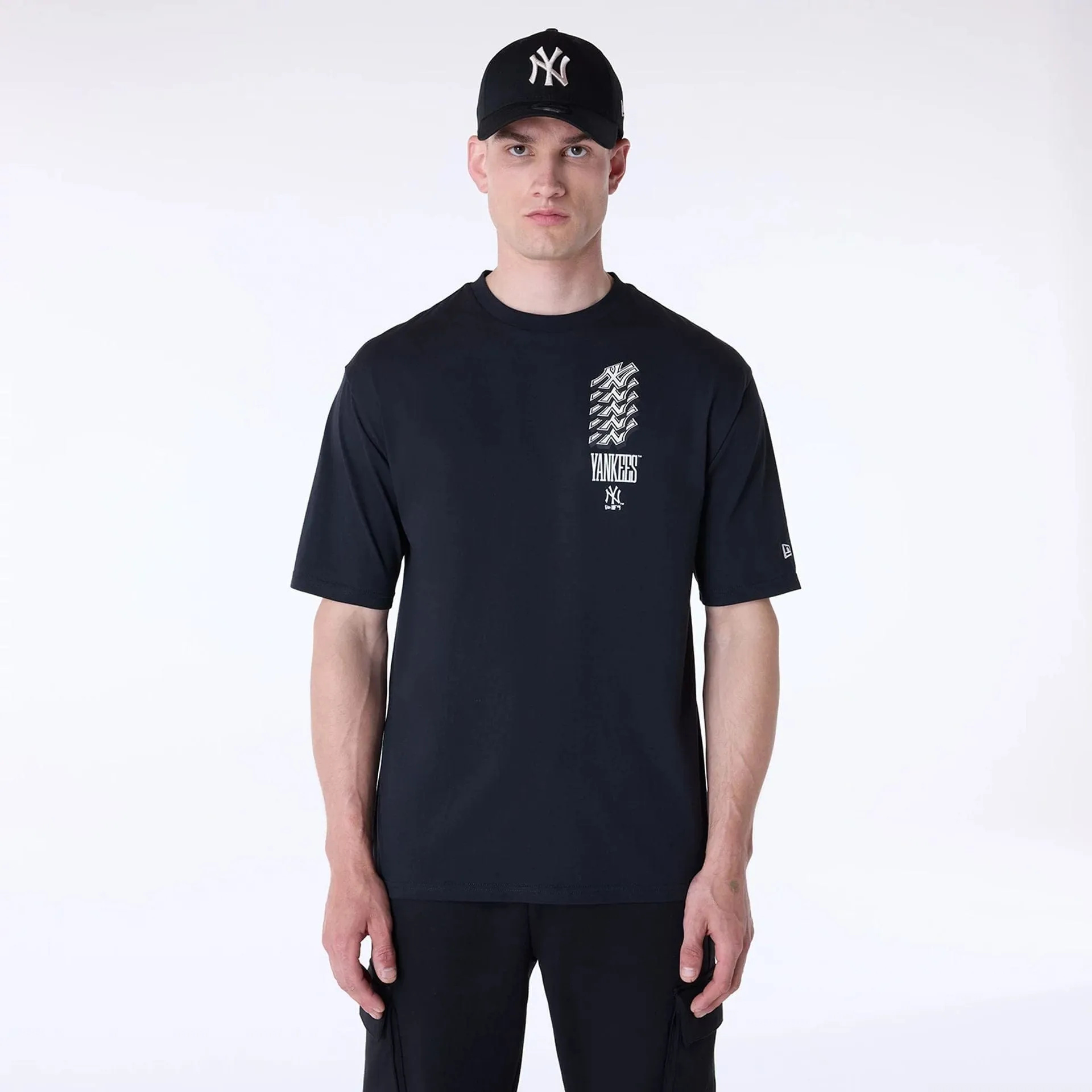 New York Yankees MLB Wordmark Black Oversized T-Shirt Sun Protection Quality Fabric