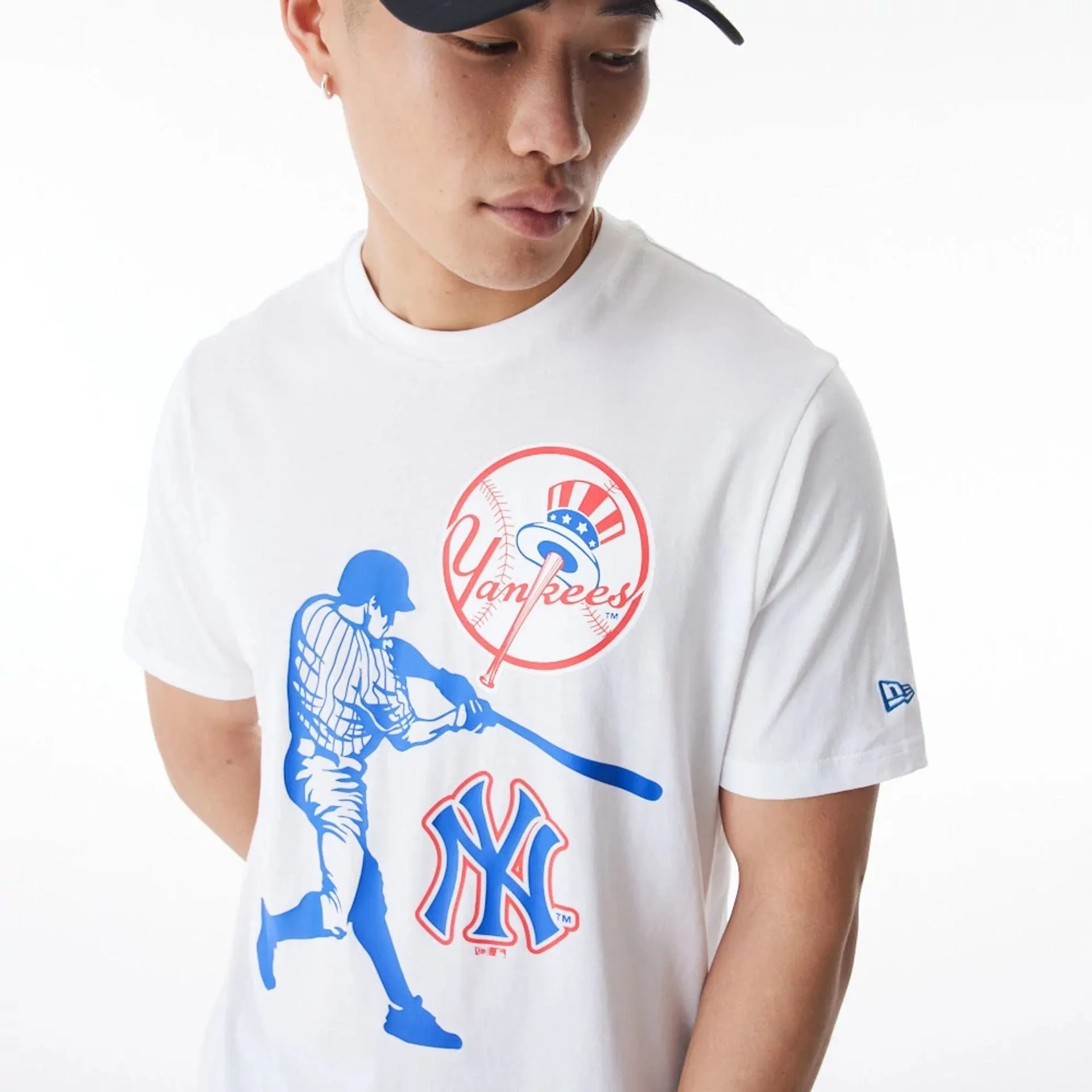 New York Yankees NFL Player Graphic White T-Shirt VintageWashEffect Informal charm