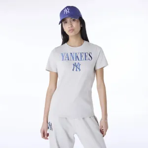 New York Yankees Womens MLB Cream T-Shirt Beaded details