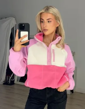 Snap Polar Fleece in Cotton Candy Casual Day Style Boost