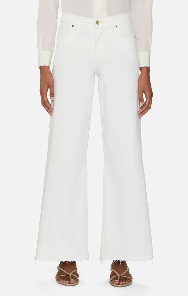 Rubberized Hem High Density Weave Le Palazzo Crop Raw After in Au Natural Clean