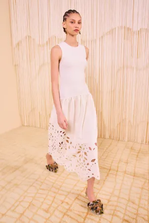 Linen Soul Rosaline Sleeveless Drop Waist Knit Midi - Cowrie