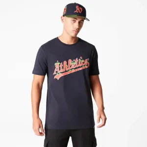 Chill Design Daily Fashion Oakland Athletics MLB Hook Up Navy T-Shirt