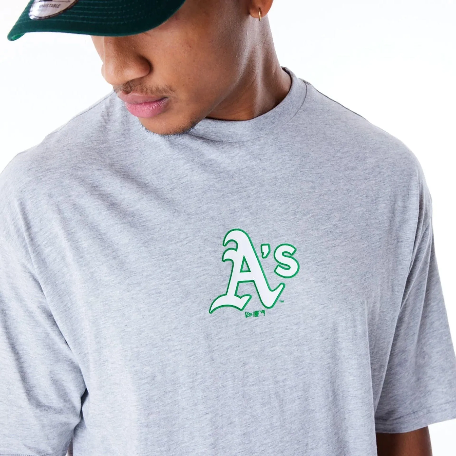 Oakland Athletics MLB World Series Grey Oversized T-Shirt Outdoor Leisure Look