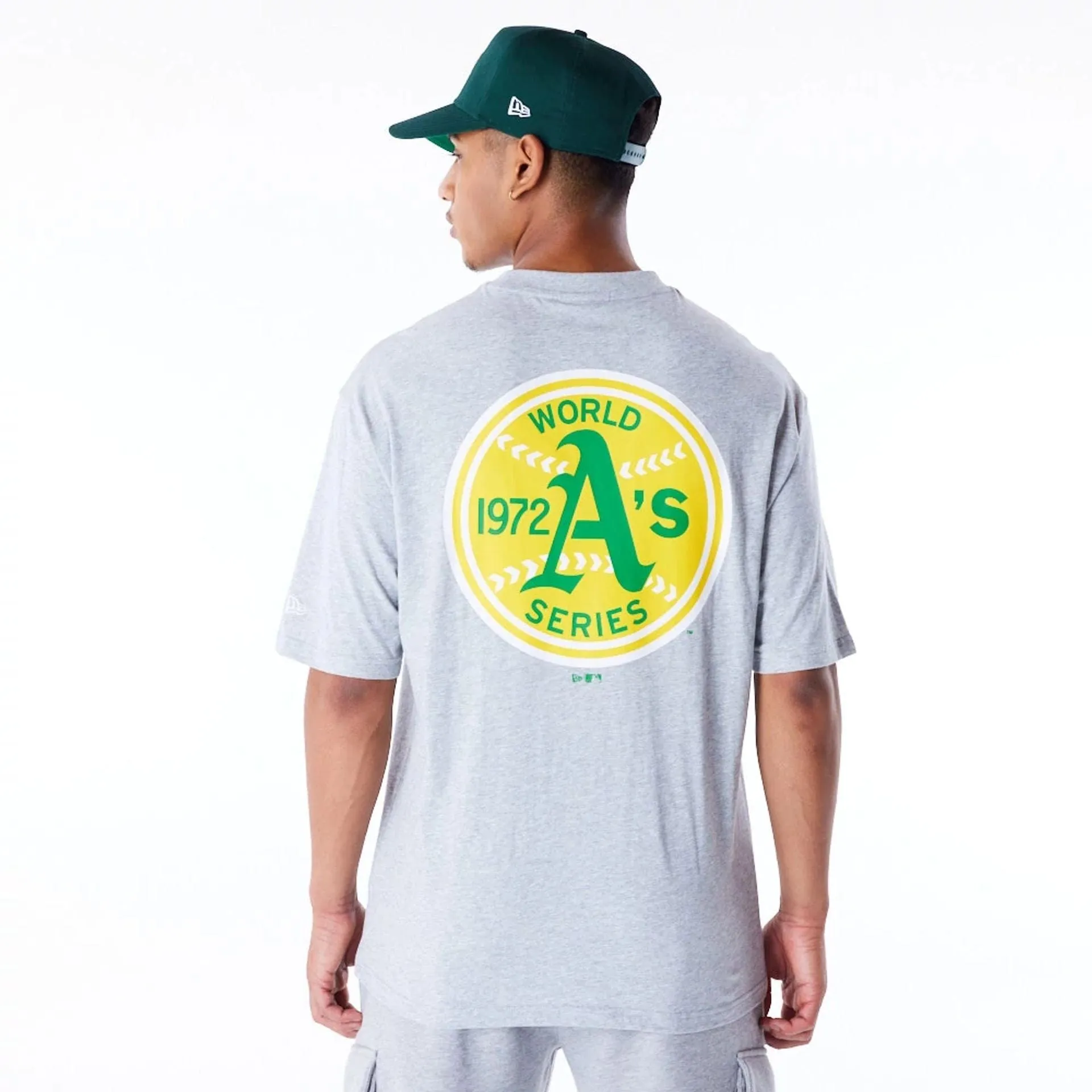 Oakland Athletics MLB World Series Grey Oversized T-Shirt Sustainable Dye Process Stylish Everyday Wear