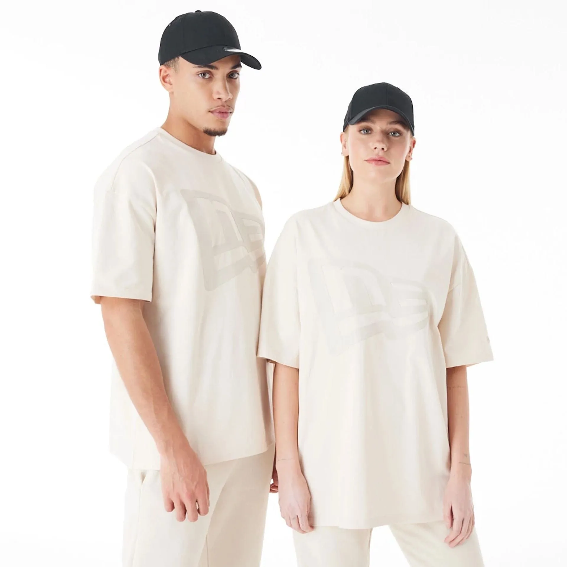 Vegan New Era Flag Cream Oversized T-Shirt