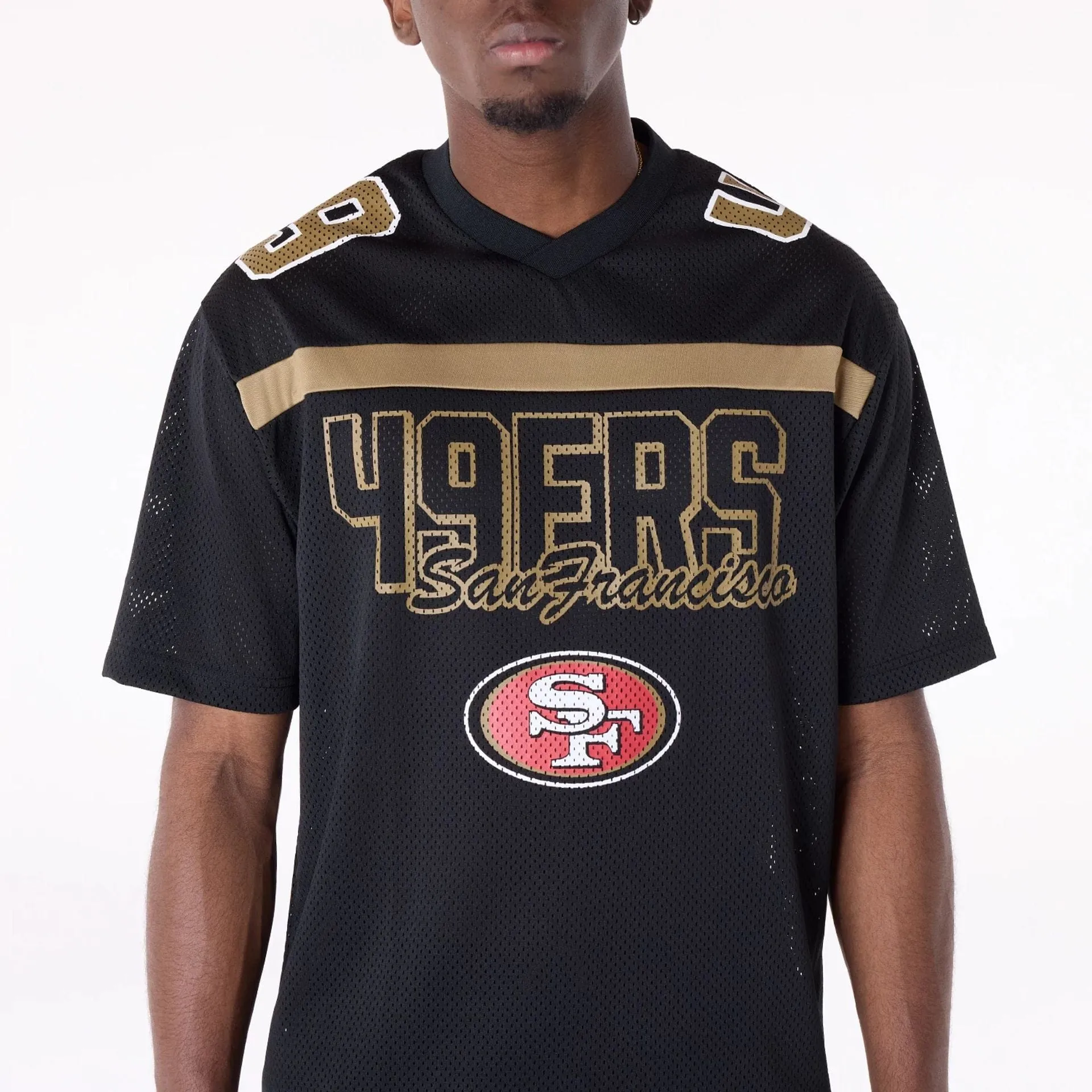 Seamless construction San Francisco 49ers NFL Mesh Black T-Shirt