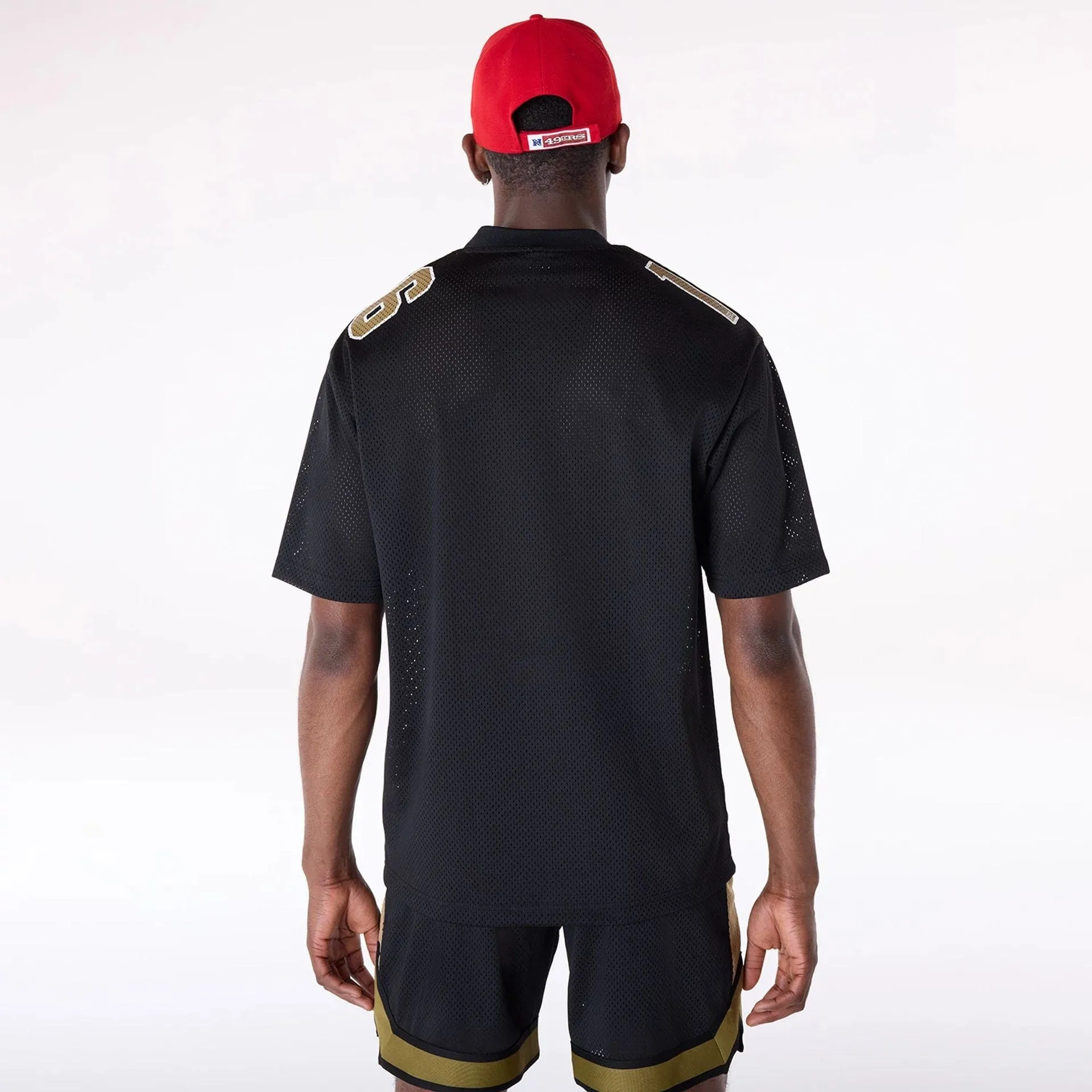 Standard Body Fit Garment Dyed Technique San Francisco 49ers NFL Mesh Black T-Shirt