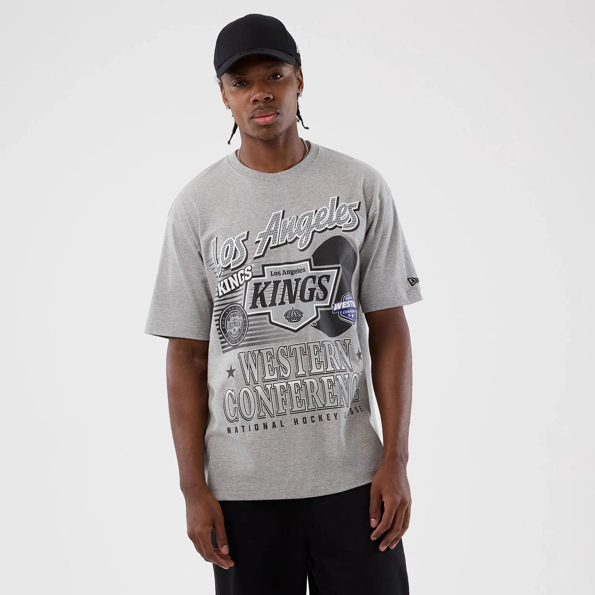 Ribbed Collar Design Wrinkle Resistant Cloth LA Kings NHL Sport Classic Grey T-Shirt