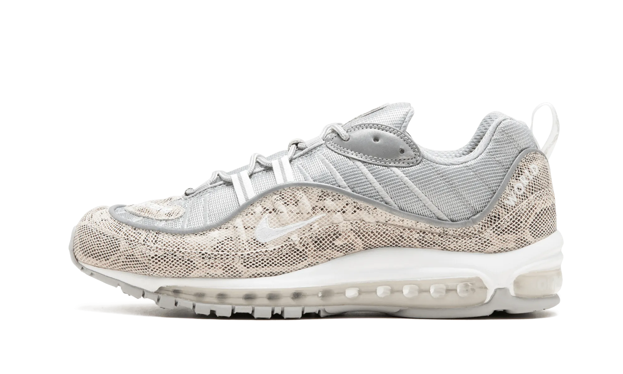 joint flexibility running shoe improvement track and field shoes Air Max 98 "Supreme - Snakeskin"