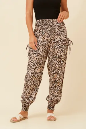 ANIMAL PRINT HAREM PANTS Non Iron Technology