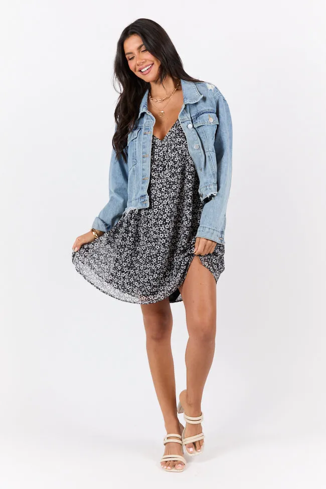 Casual event dress Cozy Comfort Perfect Mystery Black and White Printed Mini Dress SALE