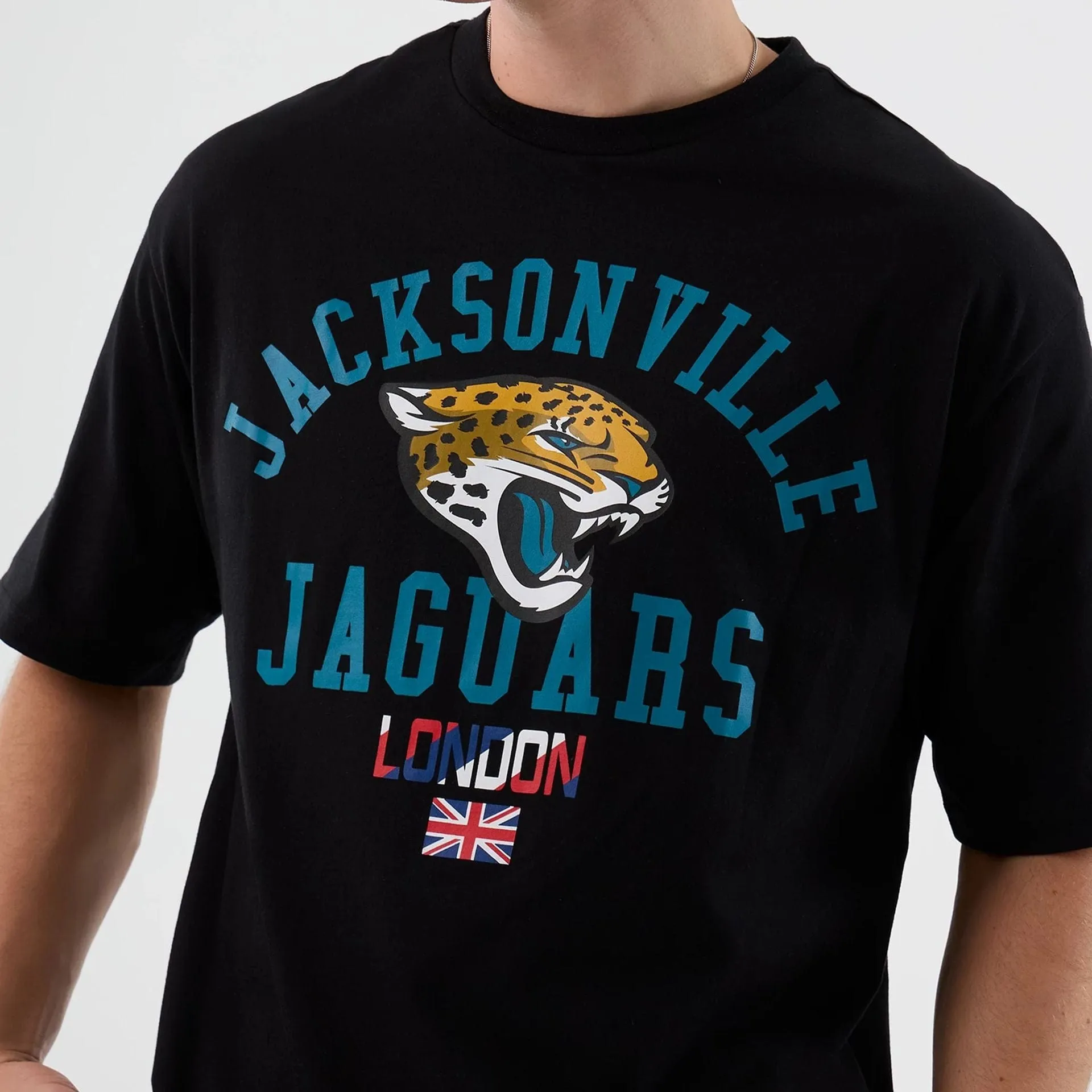 Modern Style Trend Jacksonville Jaguars NFL International Series Games Black Oversized T-Shirt