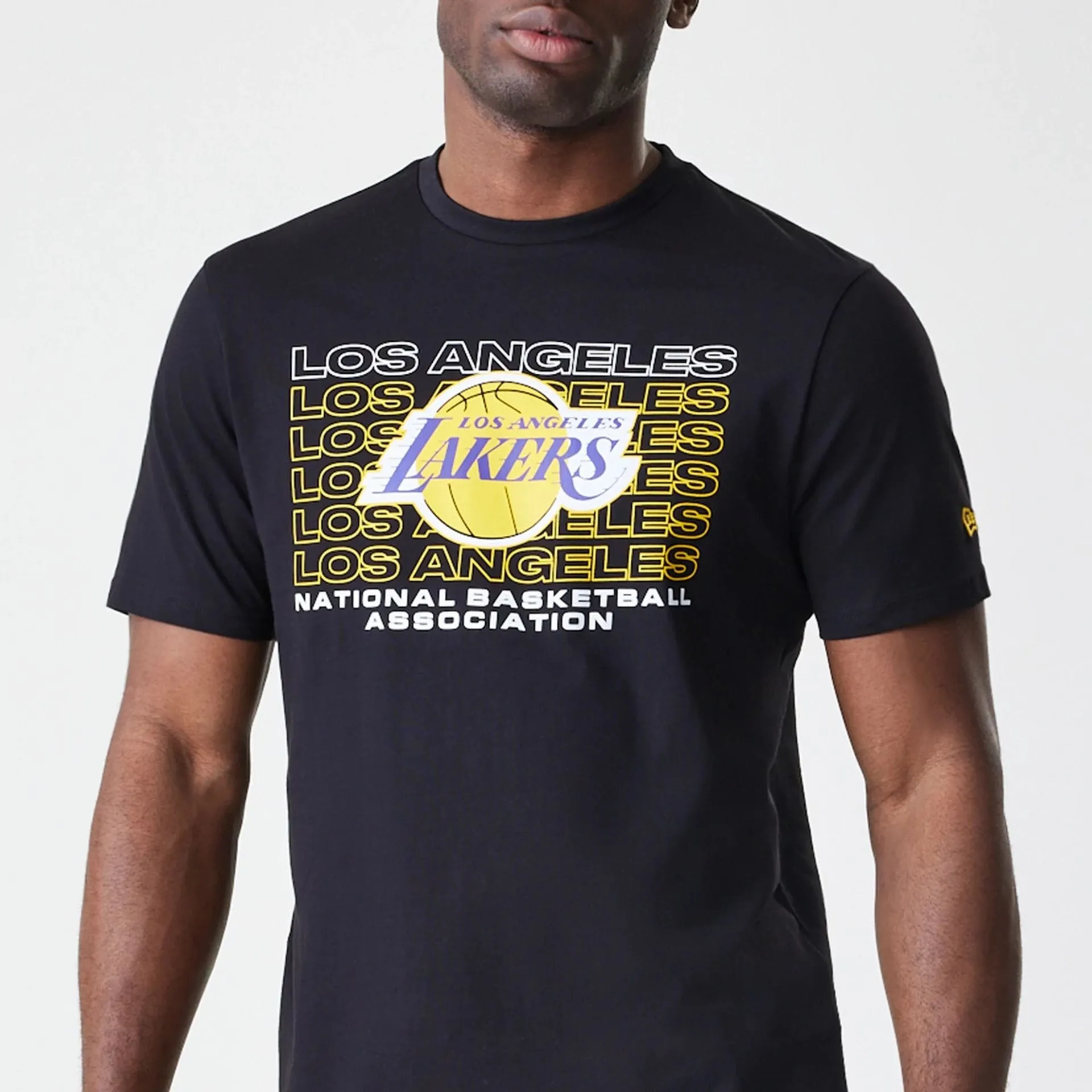 Weekend Wear Active Trend LA Lakers NBA Stack Wordmark Black T-Shirt