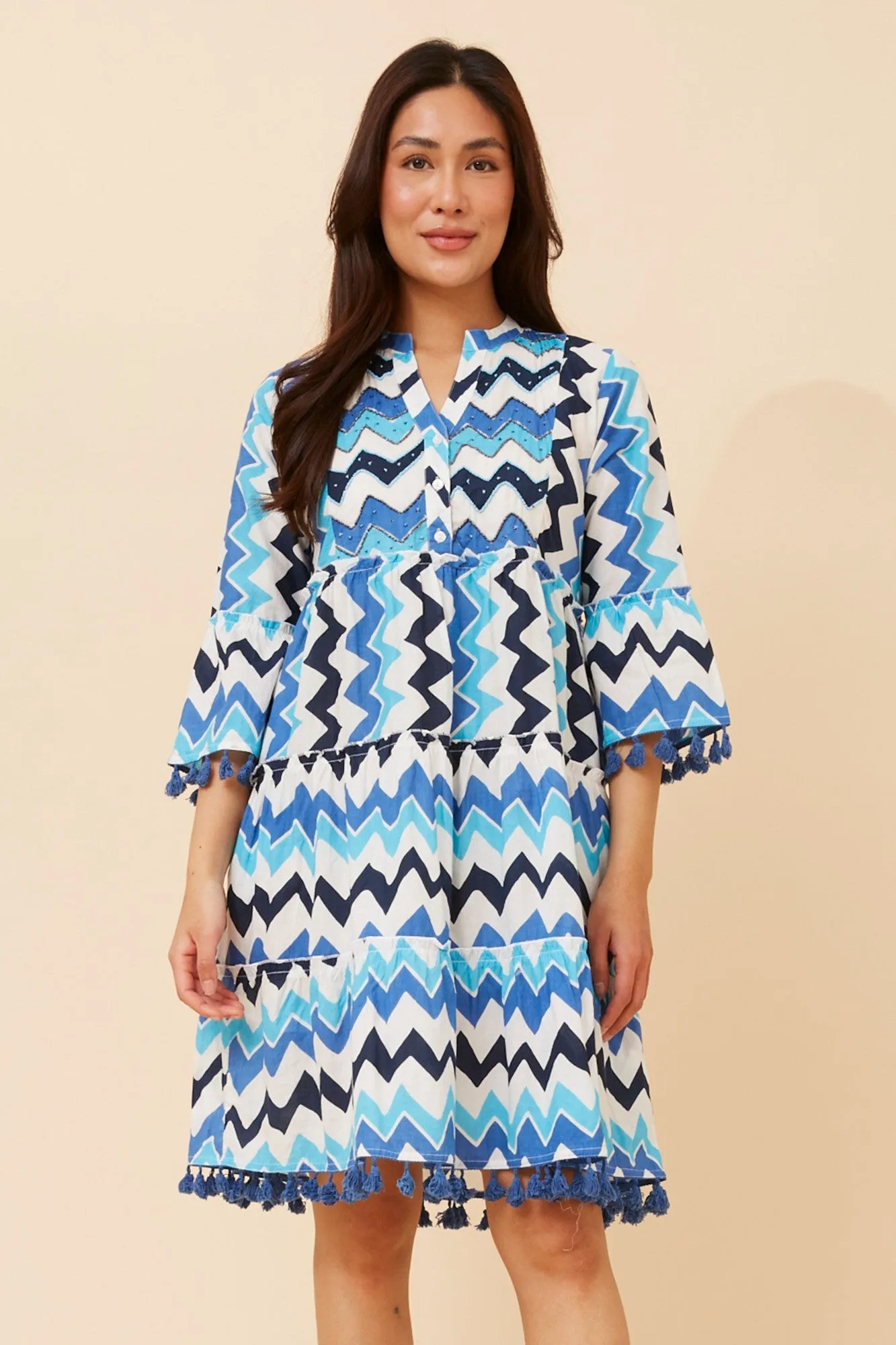 LALITY ABSTRACT PRINT DRESS Seamless Finish