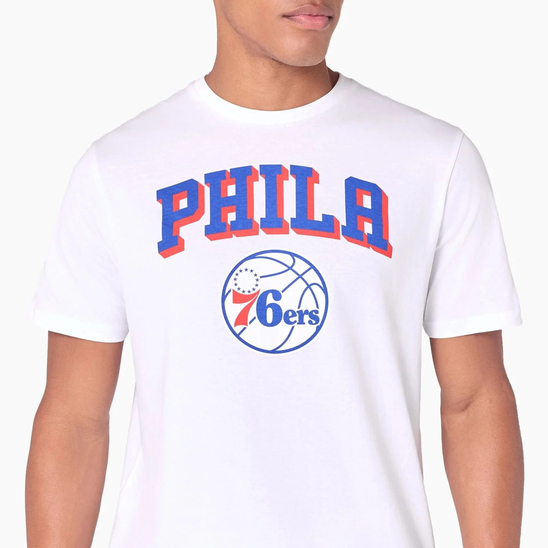 Trendy Wearable Soft Touch Fit Philadelphia 76ers NBA White T-Shirt