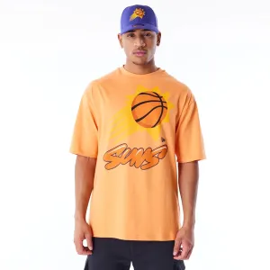 Phoenix Suns NBA Wordmark Orange Oversized T-Shirt Summer Casual Classic Trend Look