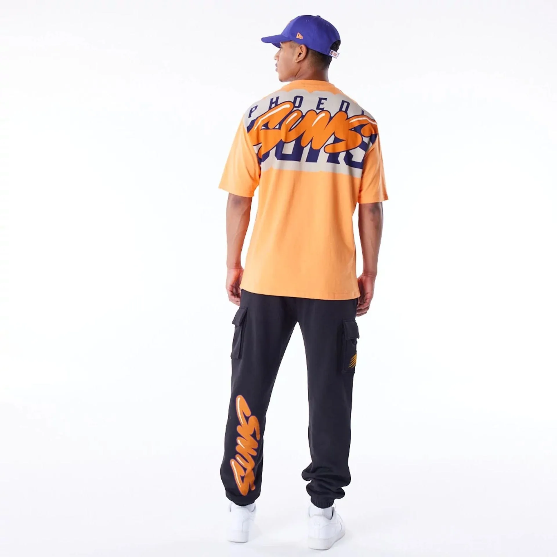 Phoenix Suns NBA Wordmark Orange Oversized T-Shirt MicroPiqueKnit