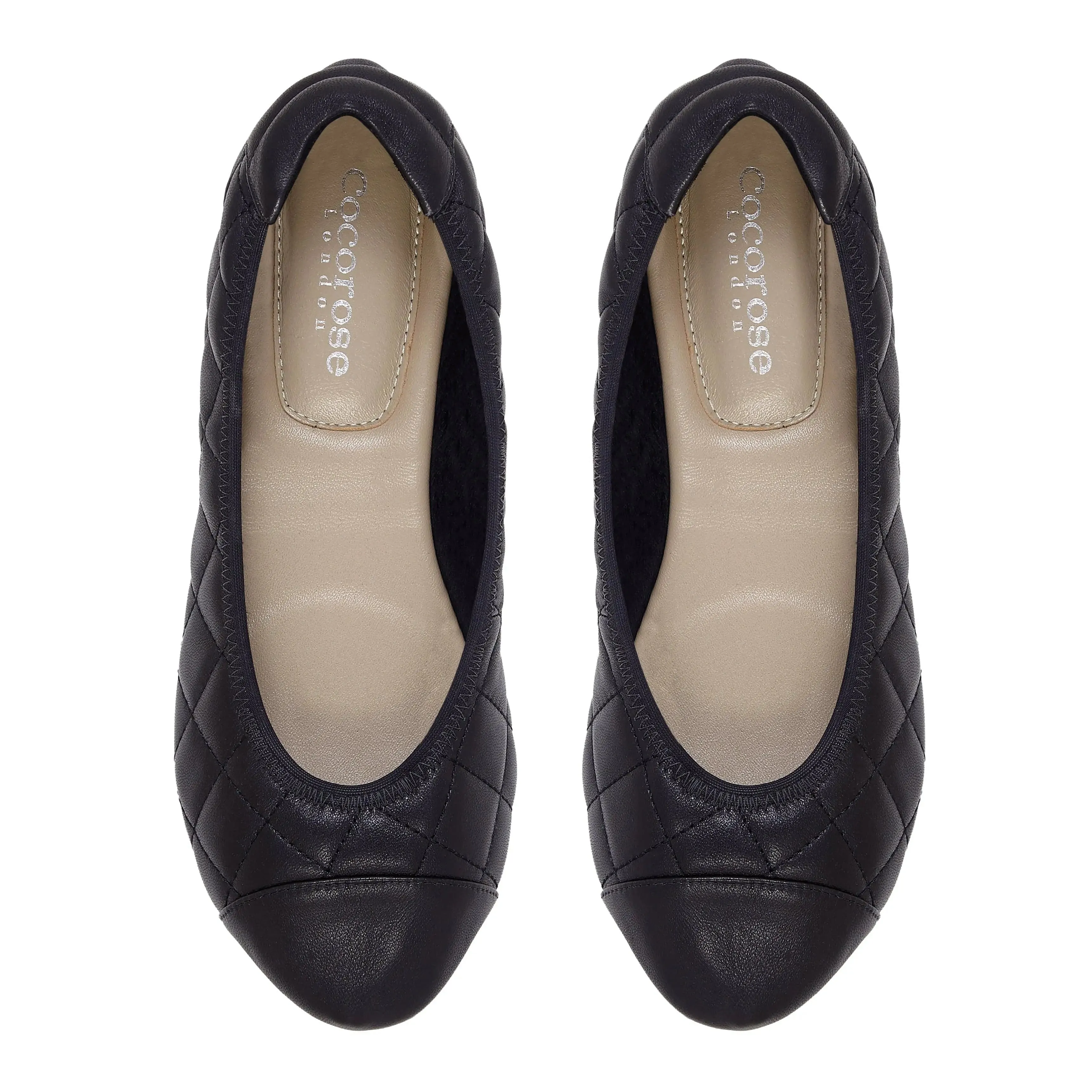 Piccadilly - Quilted Black Ballerinas Comfy Choice Fashion Element