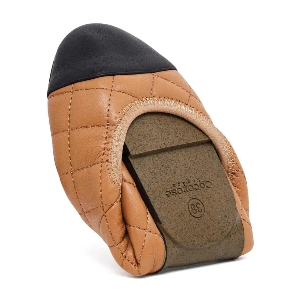 Follow Step Piccadilly - Tan Quilted Leather Ballet Flats