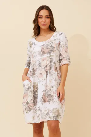 PISA FLORAL LINEN DRESS Floral design Seasonal Wear