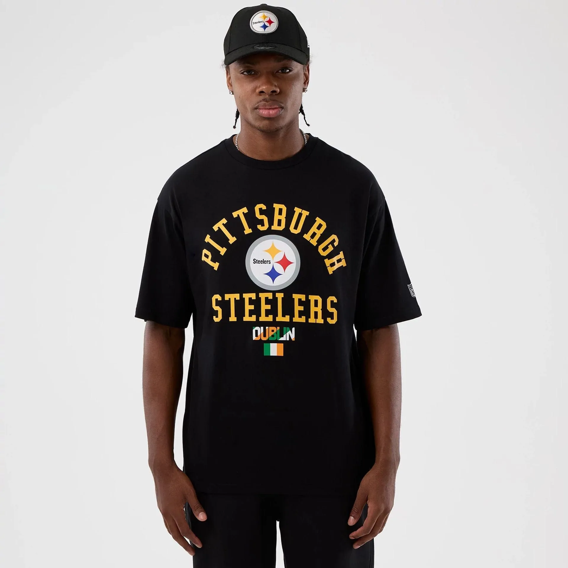 Day-to-Day Comfort Pittsburgh Steelers NFL International Series Games Black Oversized T-Shirt