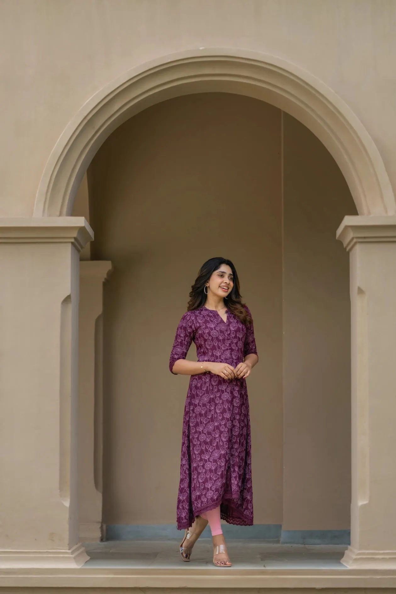 Plum Dalia Viscose Printed A-line Dress Casual Comfort