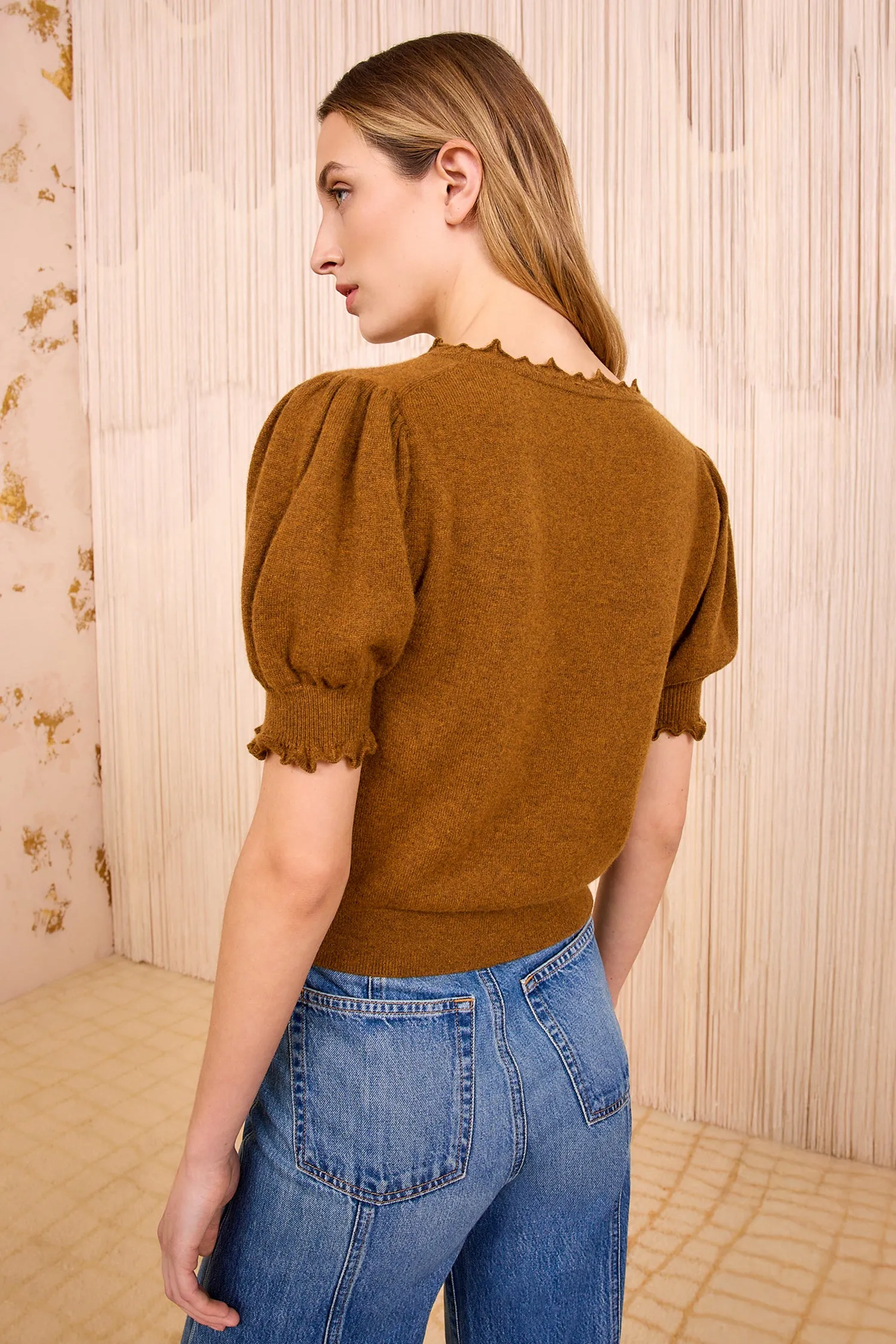 ElasticBinding Winter Protection Polline Short Sleeve Top - Umber