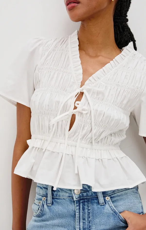 Portia Top in White Trend Base