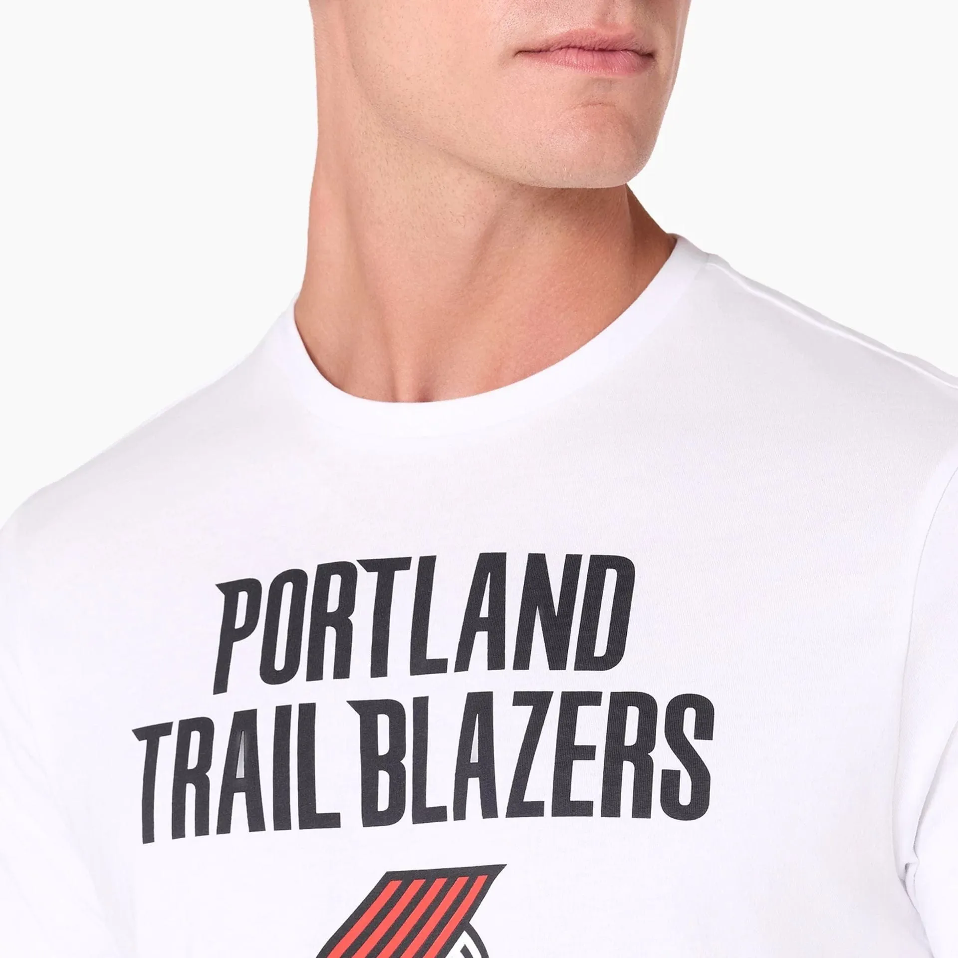 V neck Low carbon footprint Portland Trail Blazers NBA White T-Shirt