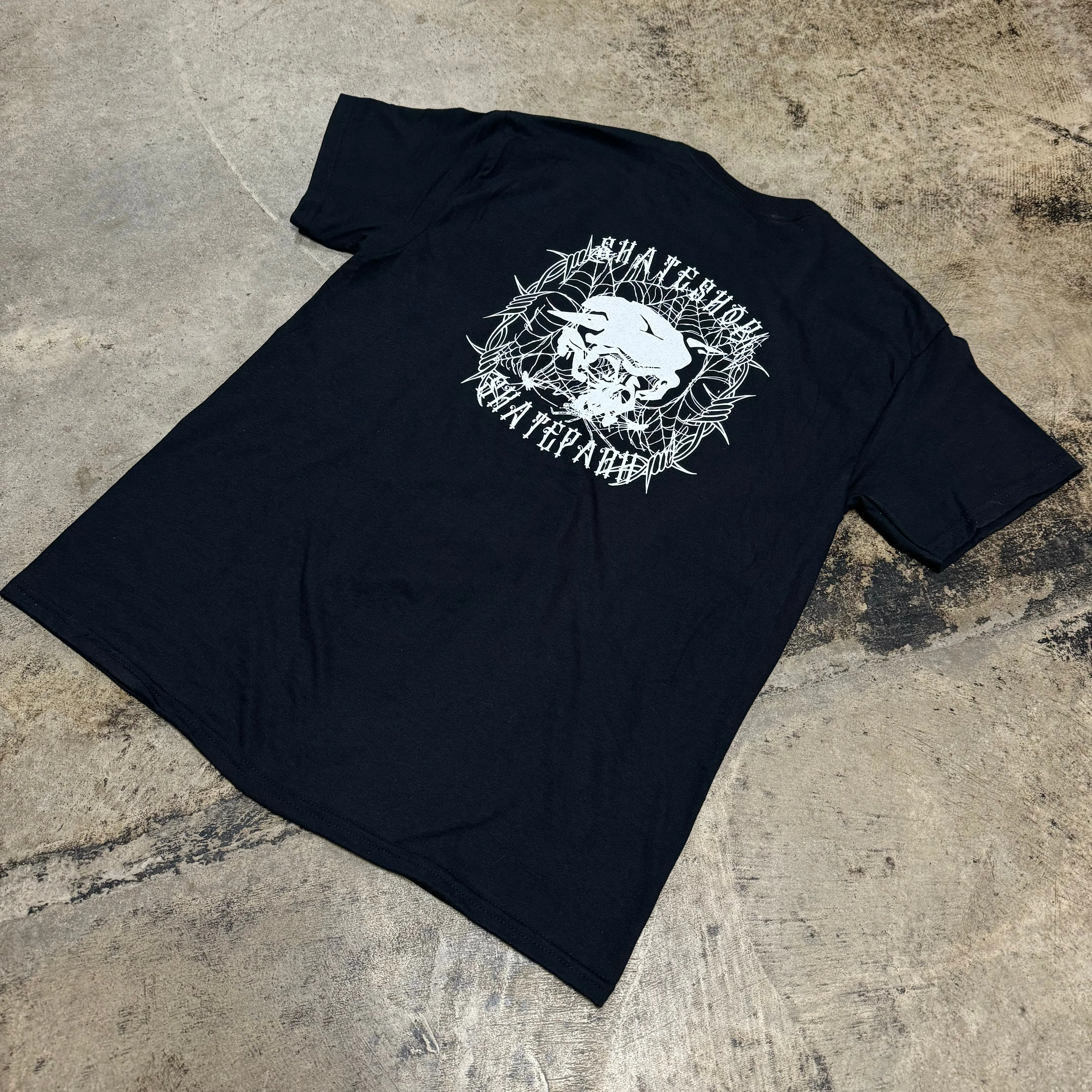 3RD LAIR SPIDER WEB SKULL TSHIRT (BLACK/WHITE) WrinkleResistantClothing