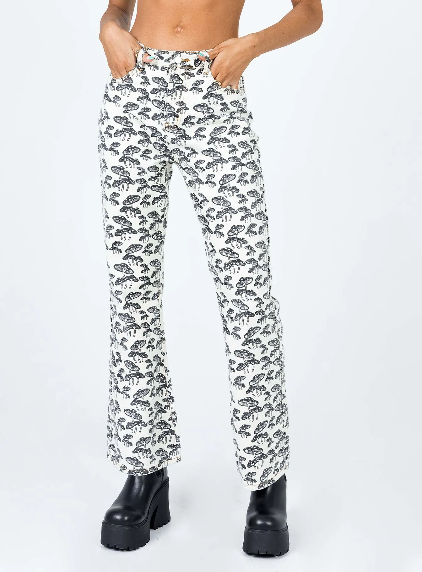 Low Impact Manufacturing Pre Shrunk Material Meilani Lounge Denim Jeans Off White