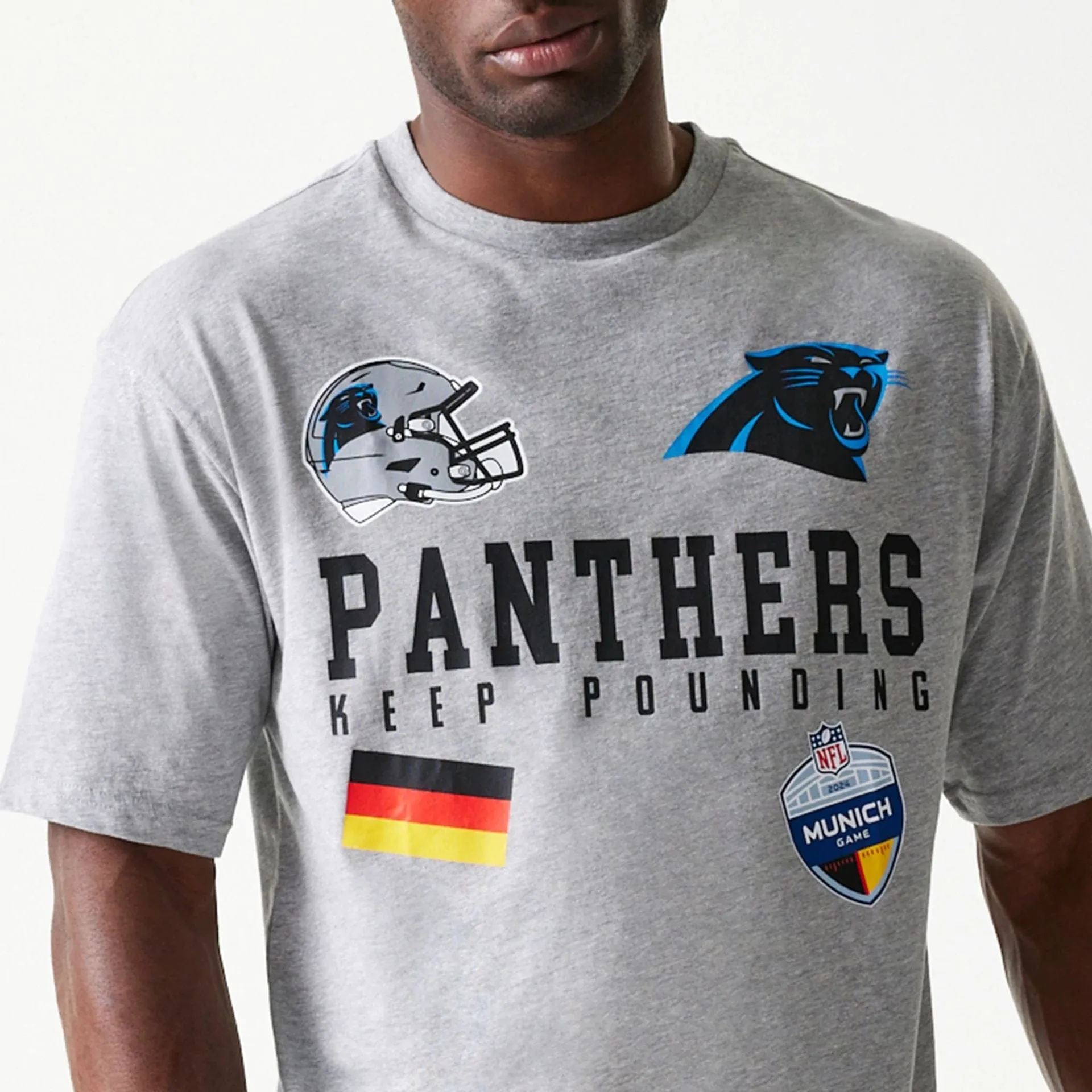 Flex Fit Carolina Panthers NFL Games Collegiate Grey Oversized T-Shirt