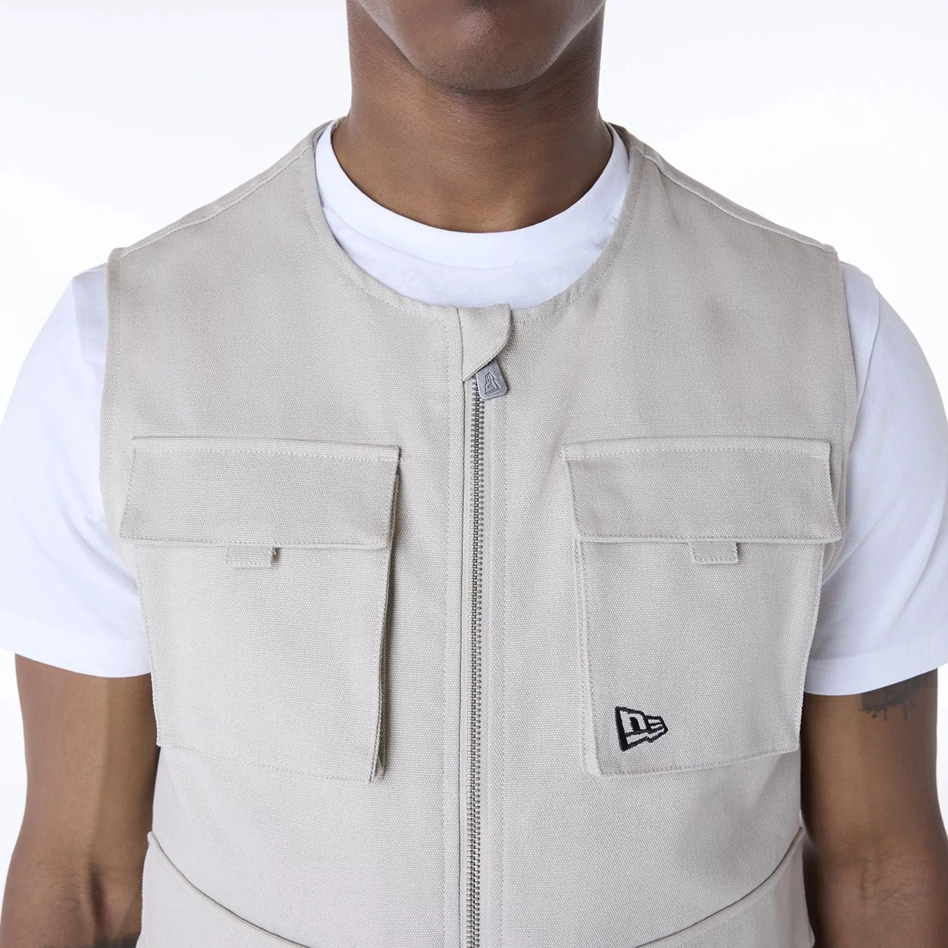 New Era Essential Cream Utility Vest Versatile Option Comfy Stretch Fit