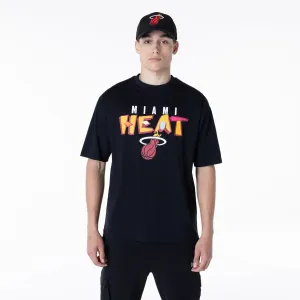 Miami Heat NBA Graphic Black Oversized T-Shirt Anti Pilling Finish