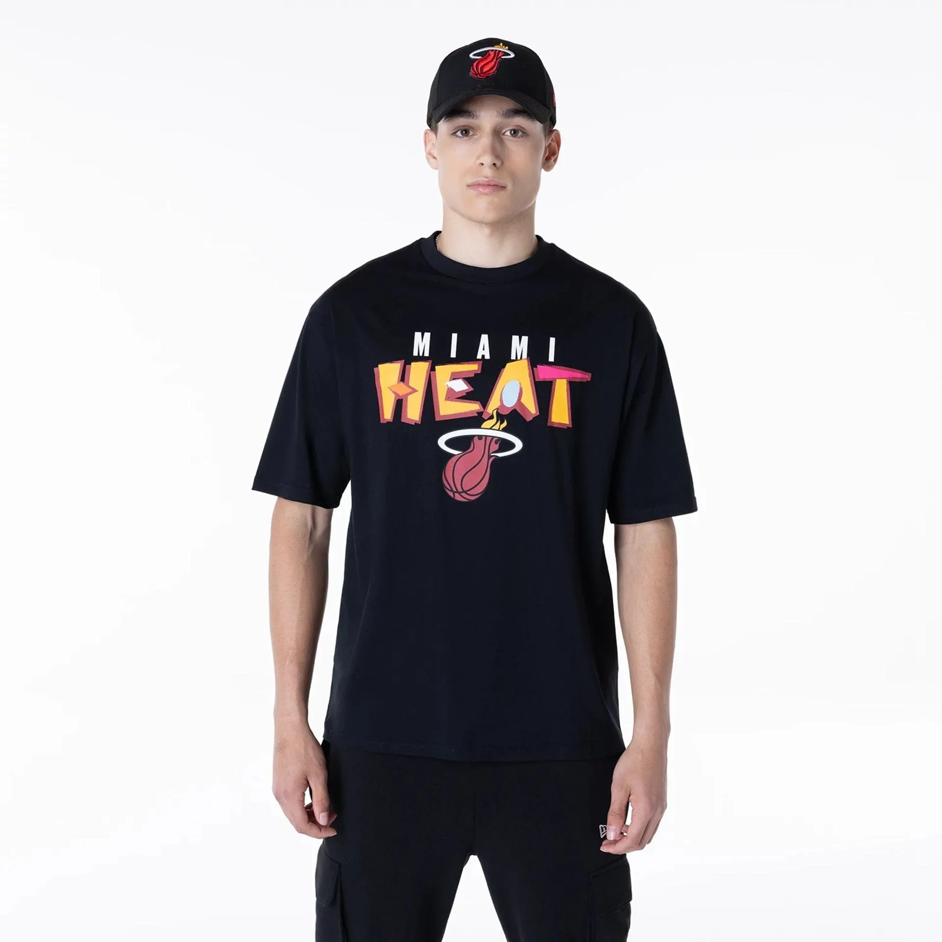 Miami Heat NBA Graphic Black Oversized T-Shirt Anti Pilling Finish