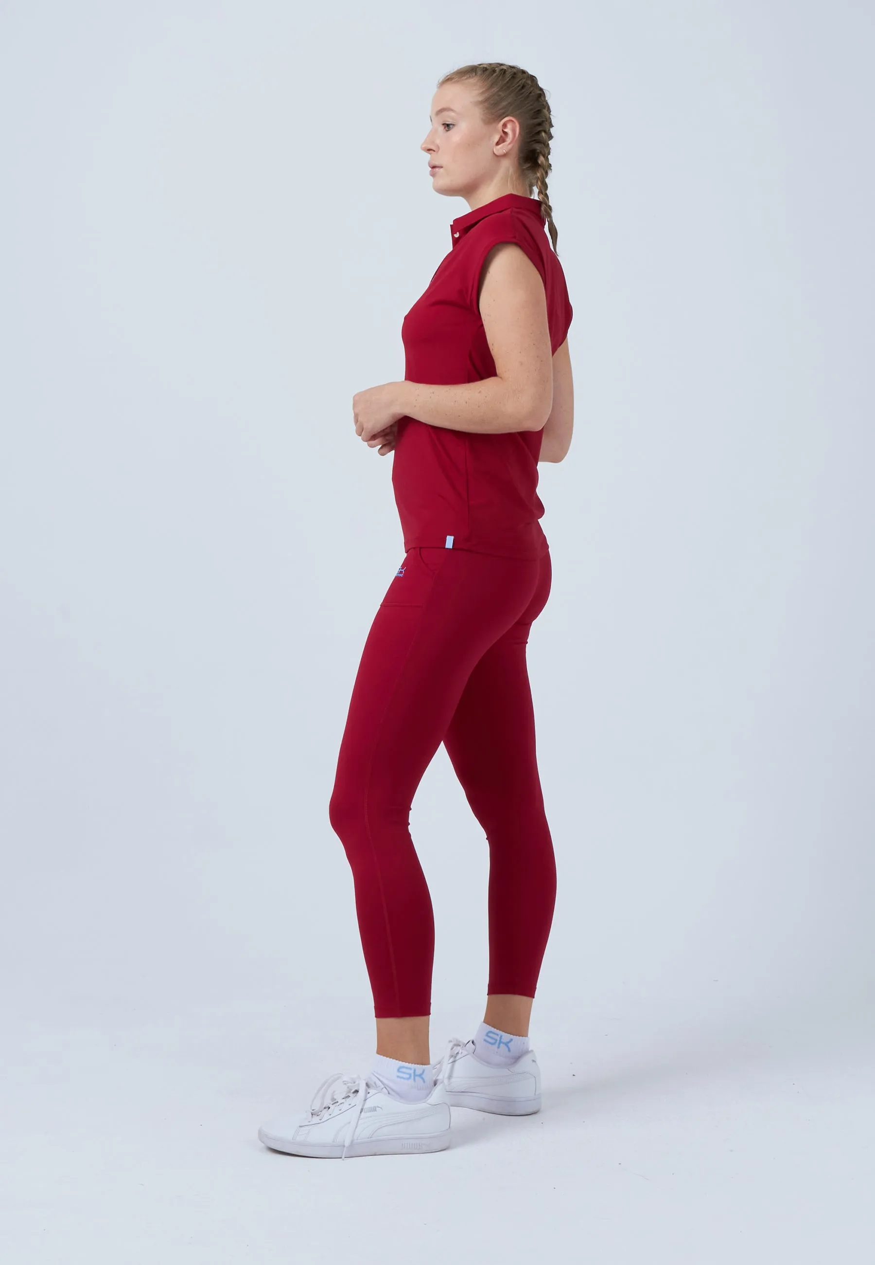 Versatile Wardrobe Piece Tennis Polo Shirt Loose-Fit, bordeaux red