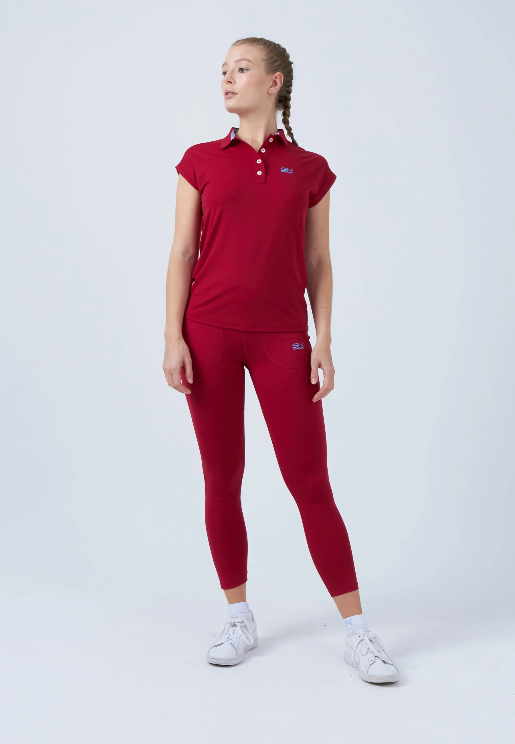 Tennis Polo Shirt Loose-Fit, bordeaux red Chic Fit