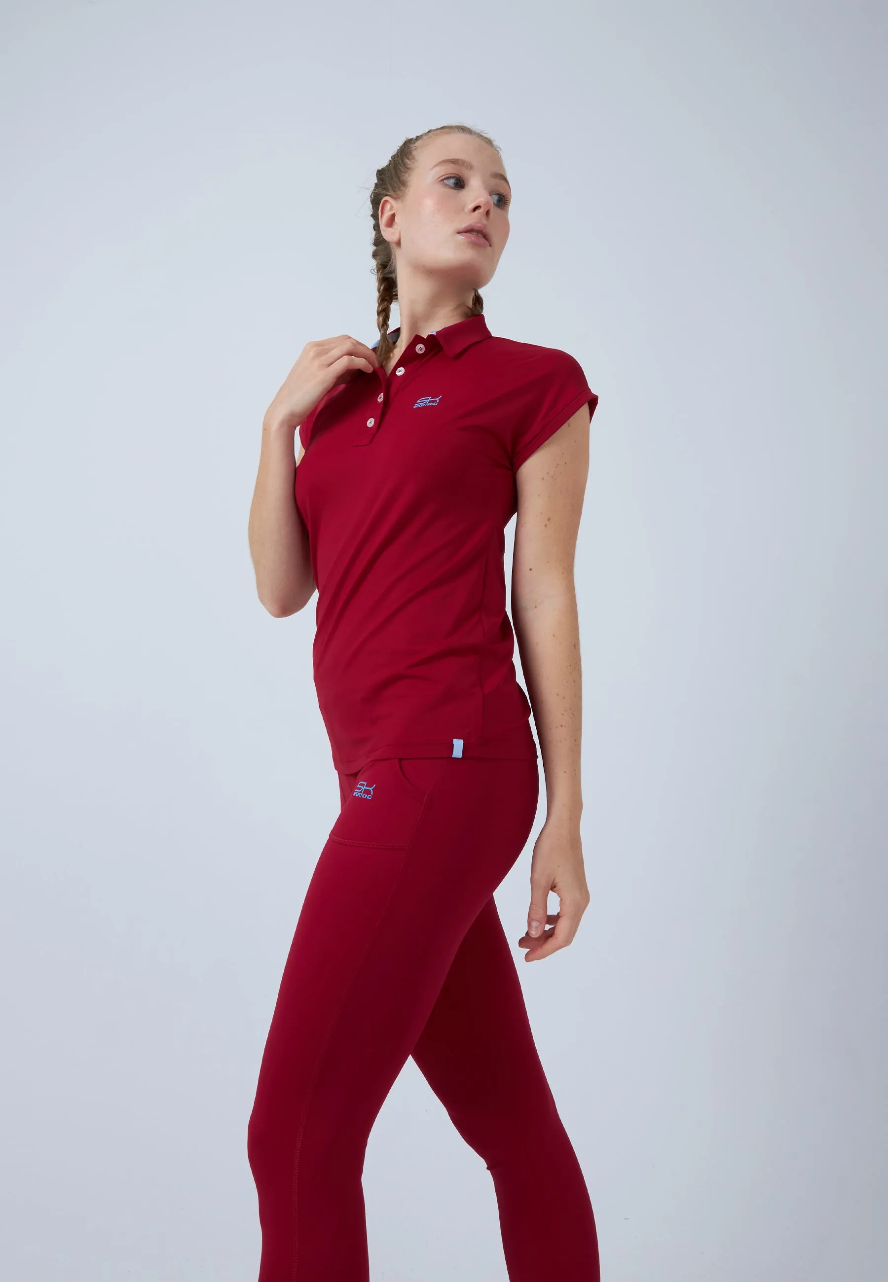 Tennis Polo Shirt Loose-Fit, bordeaux red Daily Trend