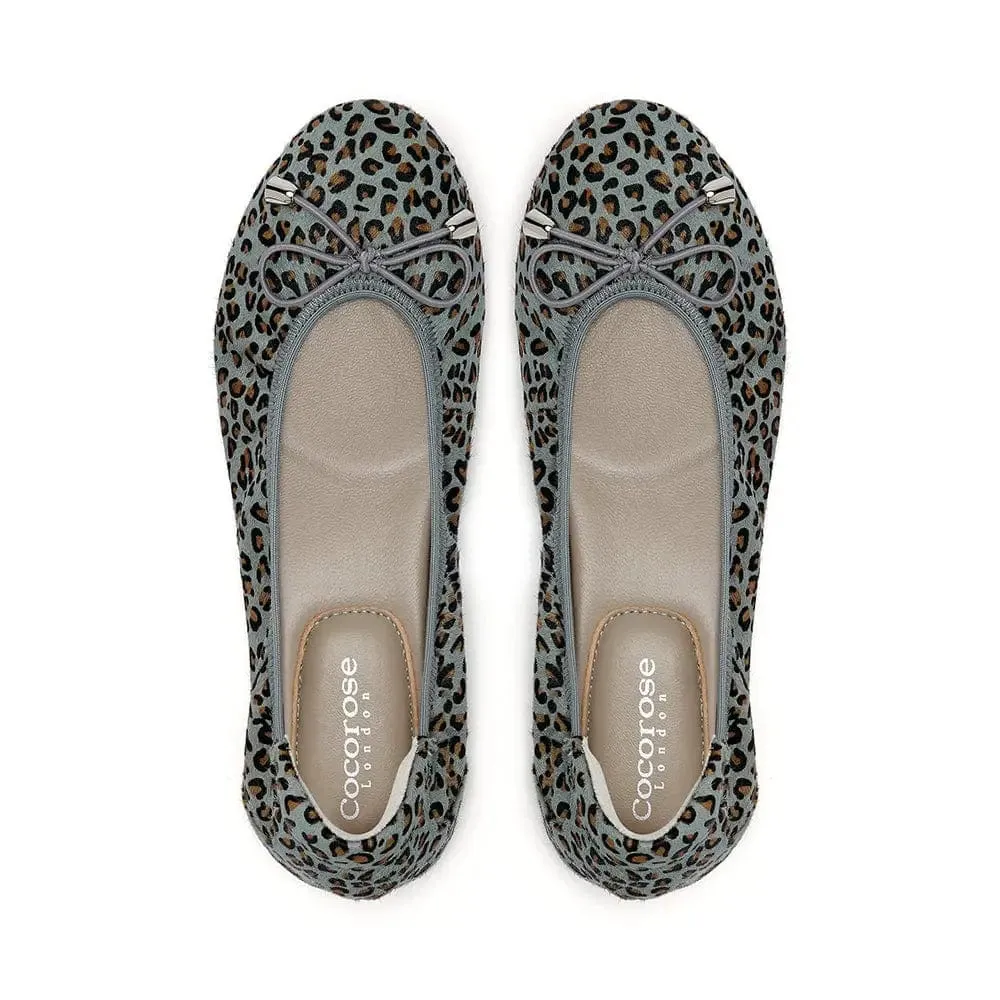 Sandringham - Grey Leopard Leather Flats Youth Style
