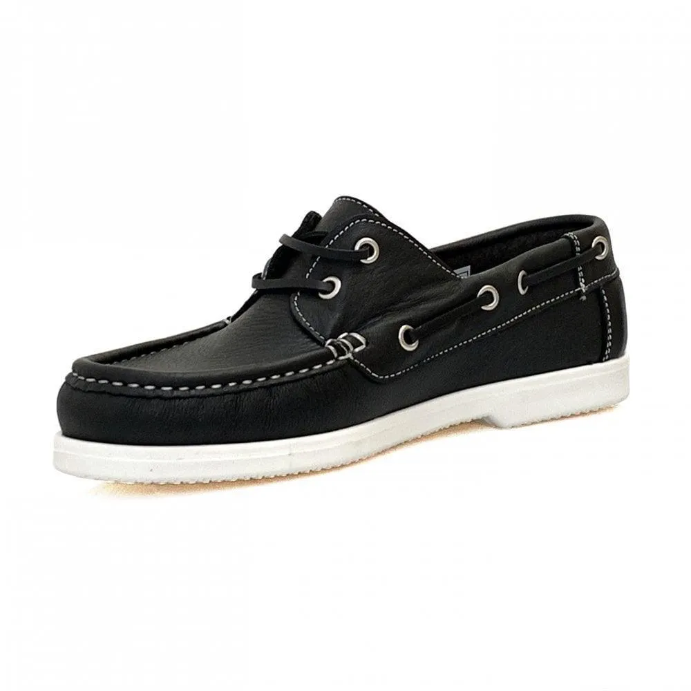 subtle style Lauren Thomas Womens Boat Shoe 82249 Black