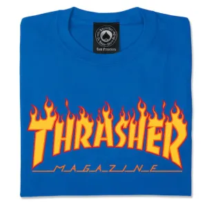 THRASHER FLAME TSHIRT (BLUE) StainlessZippers Stone Glow