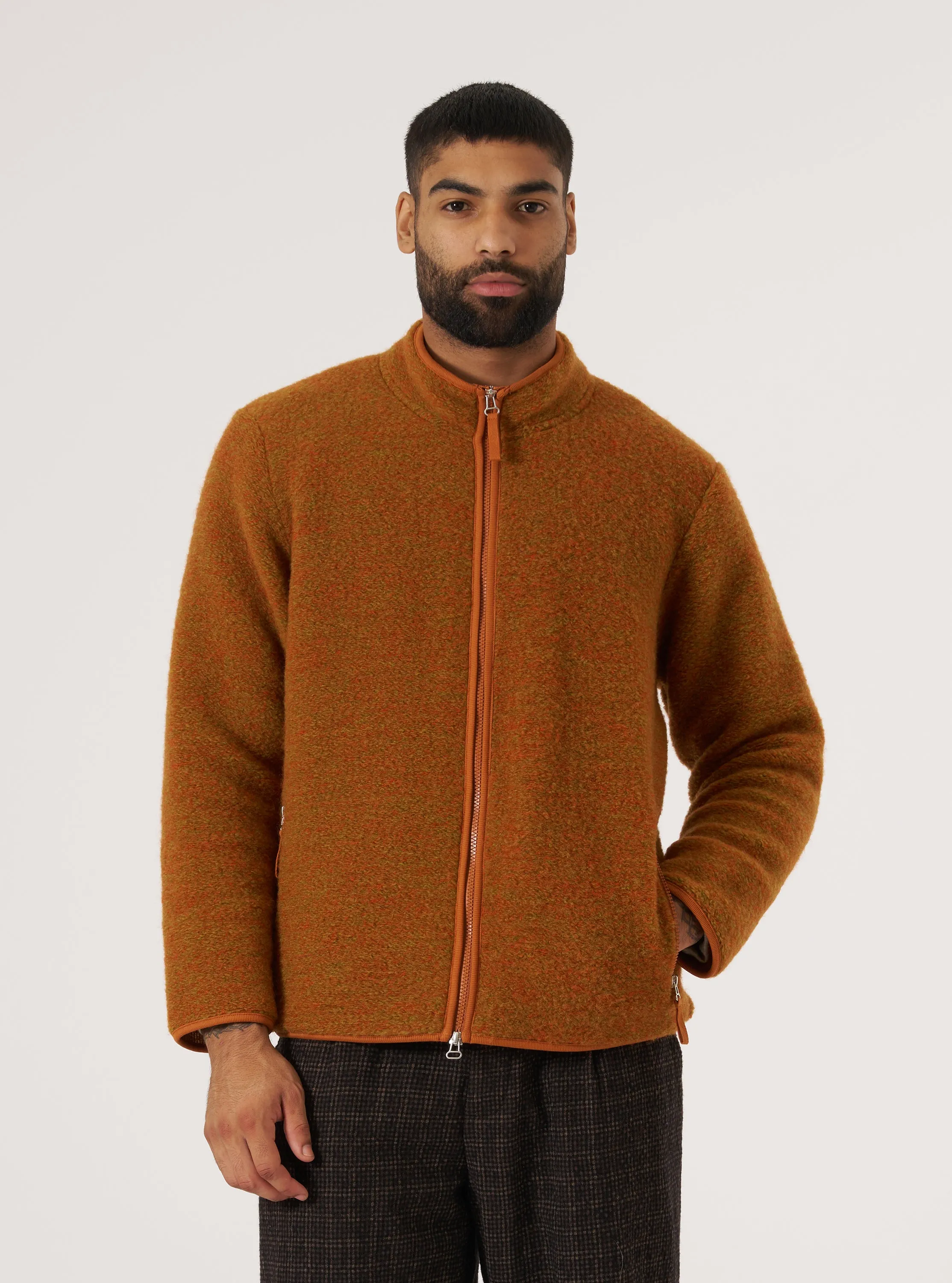 Orange Six Wool Fleece Climbing Jacket Snow Games