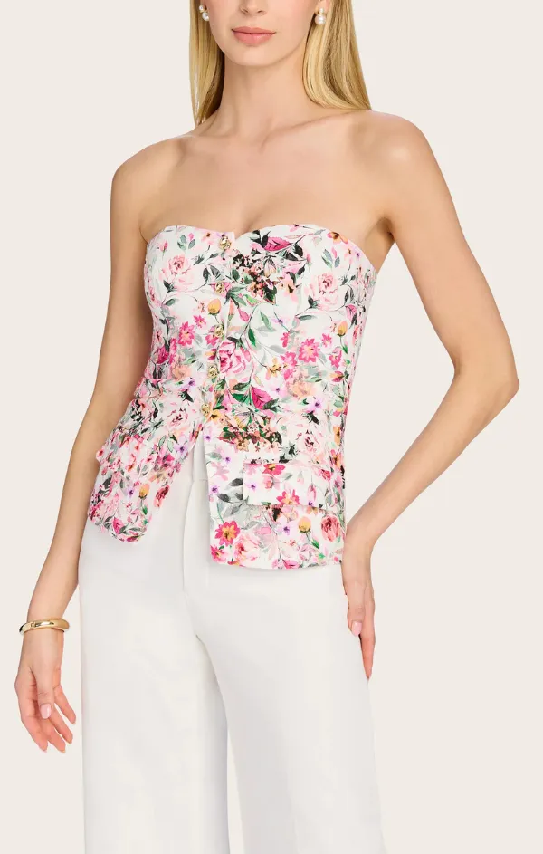 Quinn Floral Linen Vestier NonRestrictiveFit OekoTexCertified