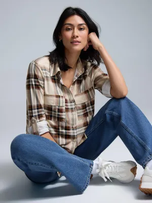 StretchableFabric Bold Core Button-Up Plaid Shirt