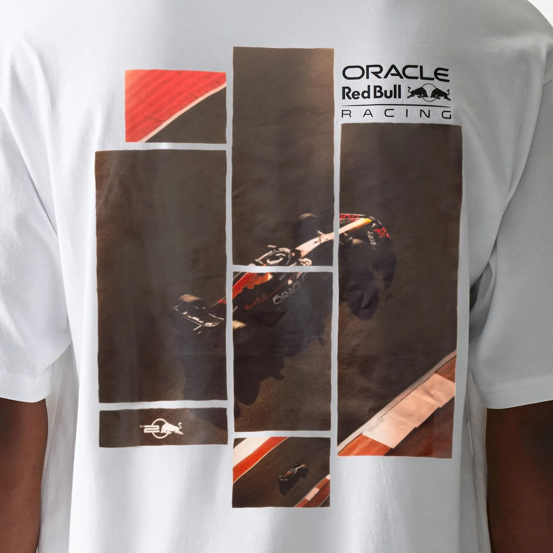 Red Bull Racing White Oversized T-Shirt Sport Layer Fit AntiPilling