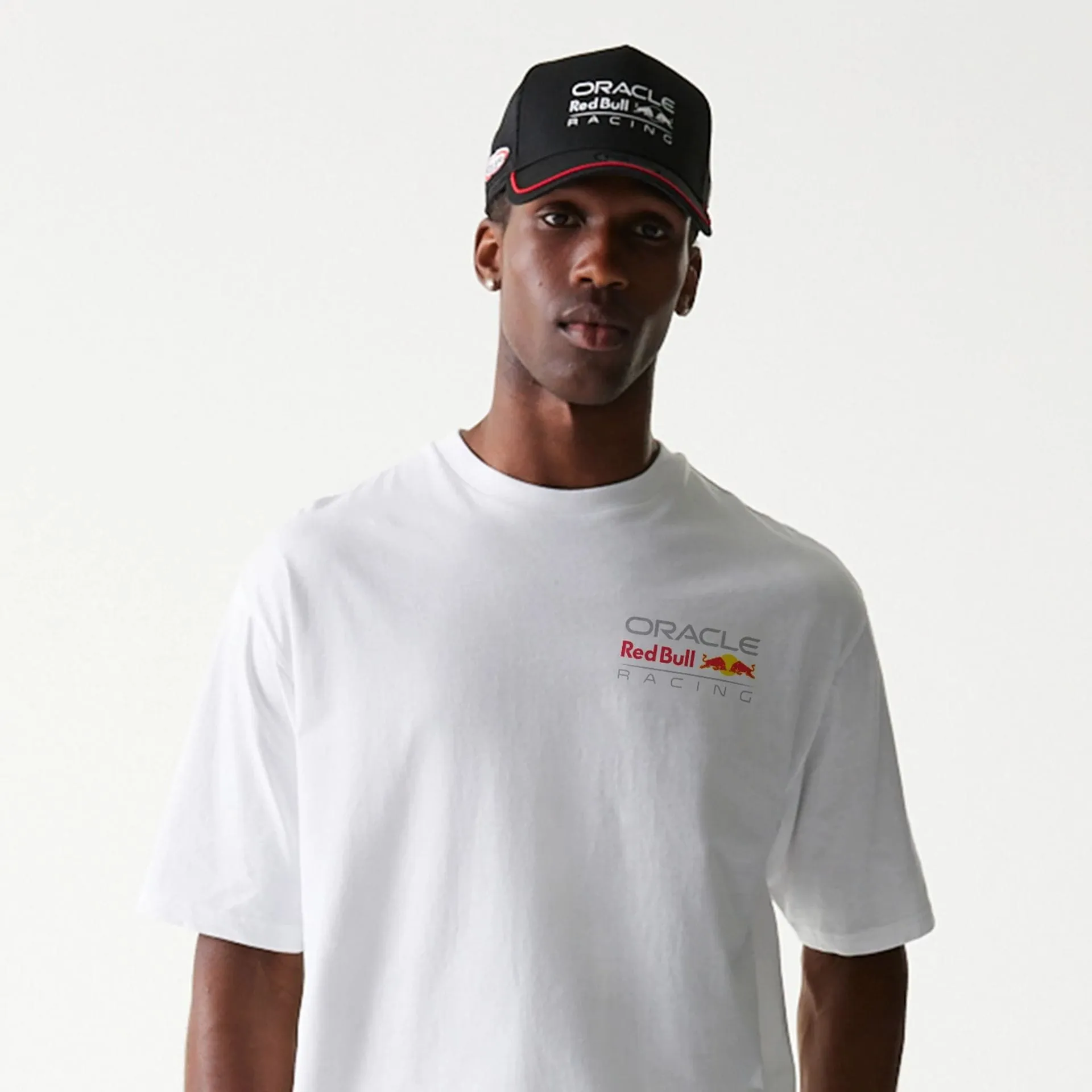 Red Bull Racing White Oversized T-Shirt Stylish Fit