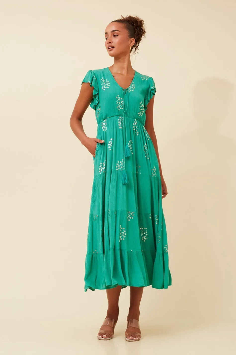 Textured Look Urban Touch MANDY BOHO MAXI DRESS