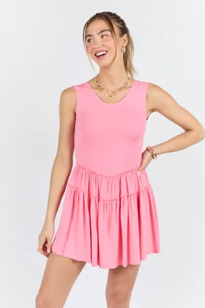 Desert Heat Path To Happiness Pink Knit Tank Romper Dress SALE