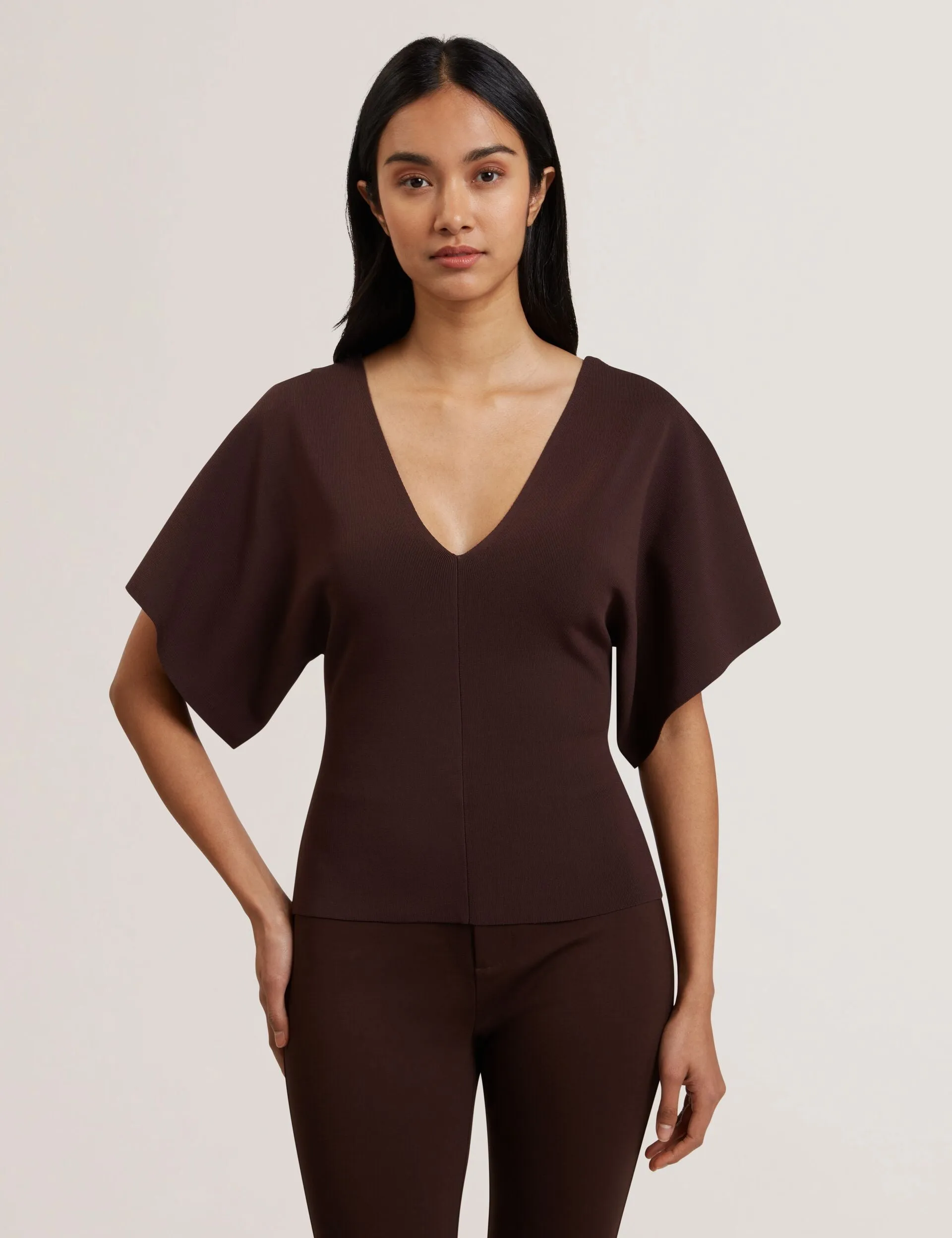 Muse Edge Comfortable Tunic REGINAH | DK-BROWN